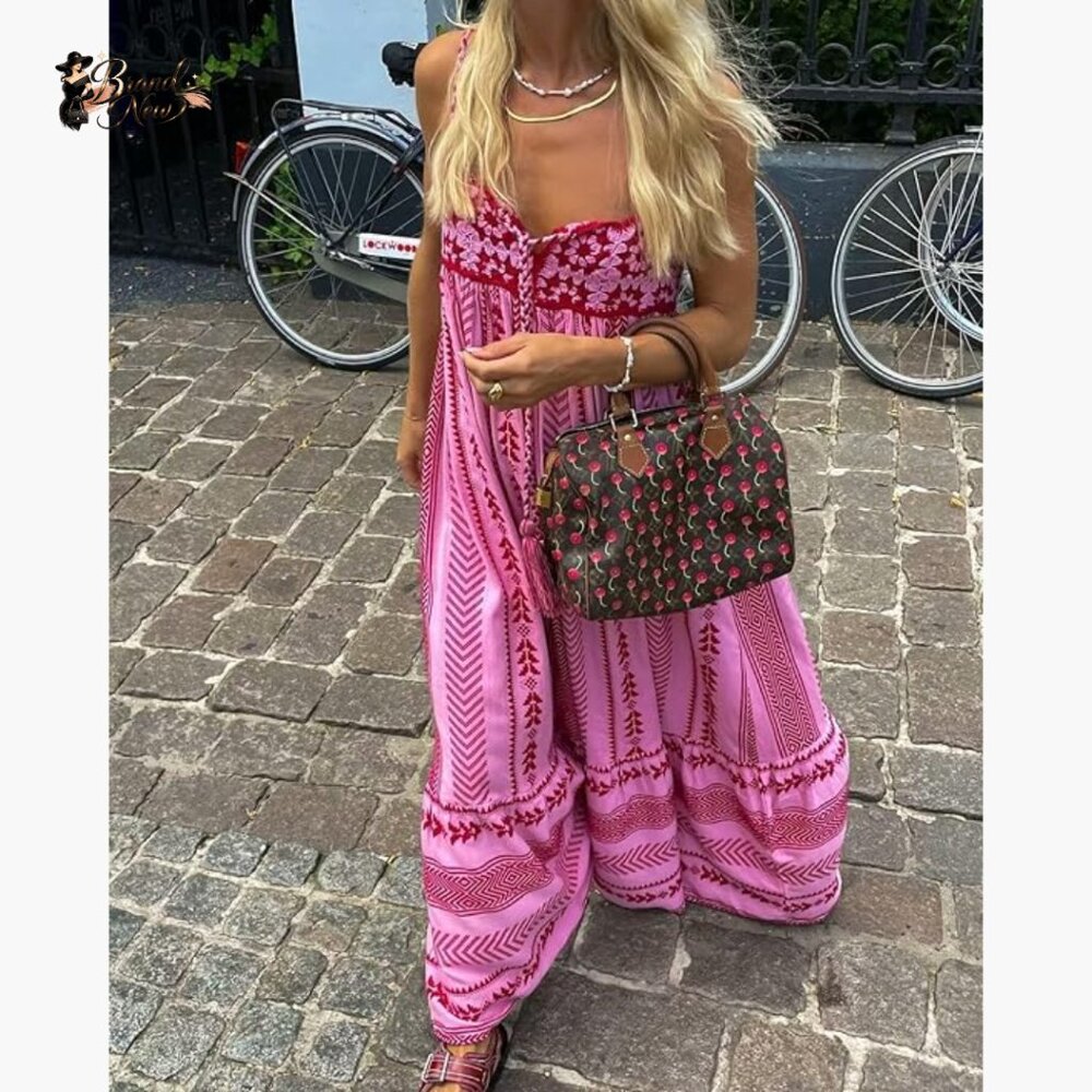 Polyester Maxi Dress Crochet Patchwork Sleeveless… - image 6